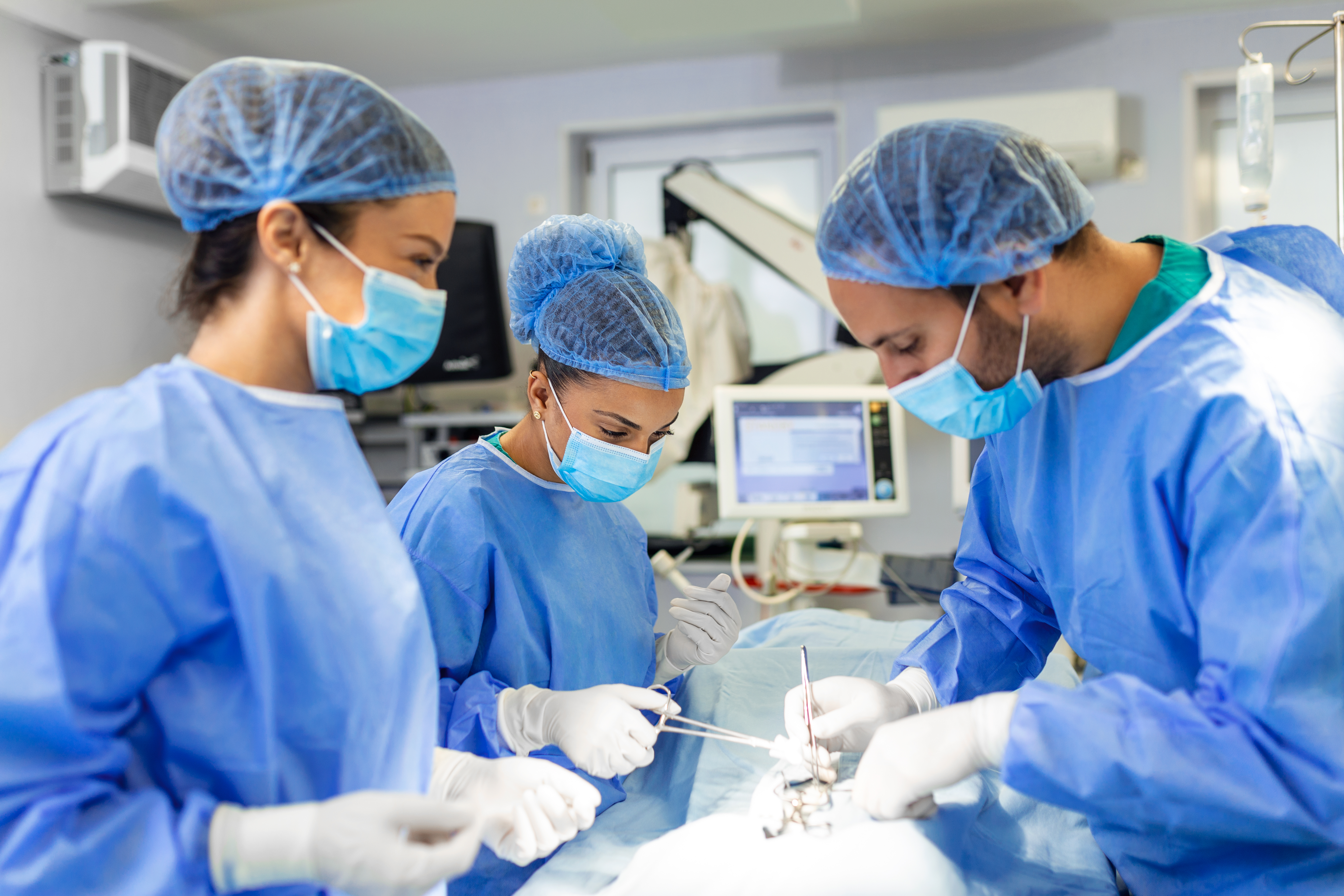 Medical team performing surgery